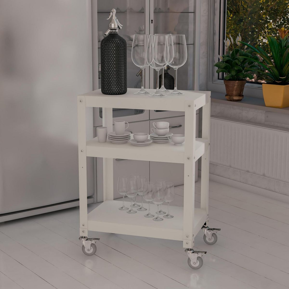 DUCASSE - Carro Organizador 56x78.5x36 cm Blanco