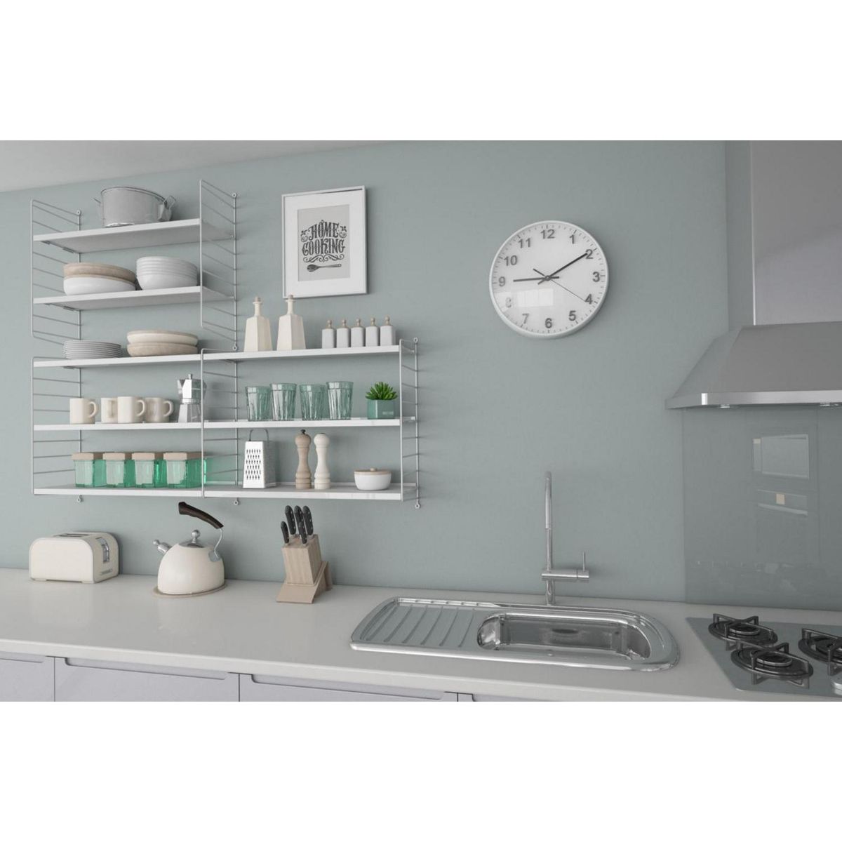 DUCASSE - Repisa Vintage Quatro Acero 8 Nivel(es) 240x50x20 cm Blanco