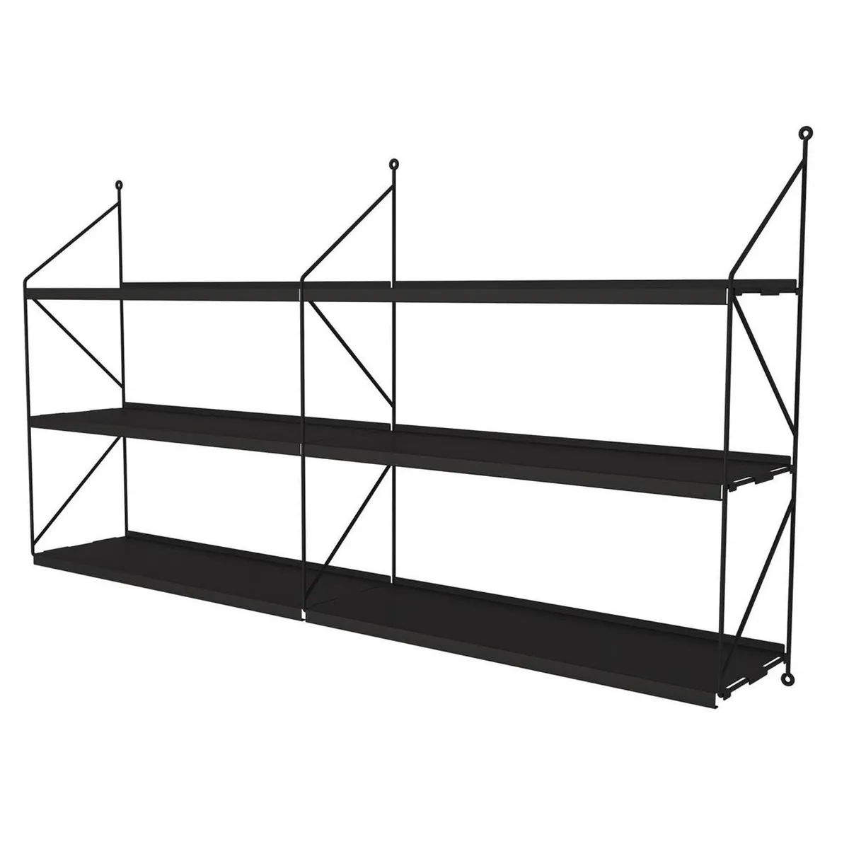 DUCASSE - Repisa Angolo Dúo Acero 6 Nivel(es) 120x64x20 cm Negro