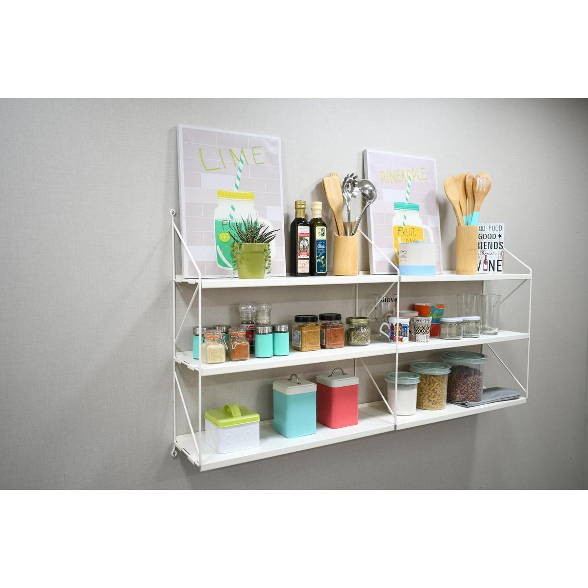 DUCASSE - Repisa Angolo Dúo Acero 6 Nivel(es) 120x64x20 cm Blanco