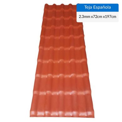 Teja Upvc 72x197 cm 2.3 mm Rojo