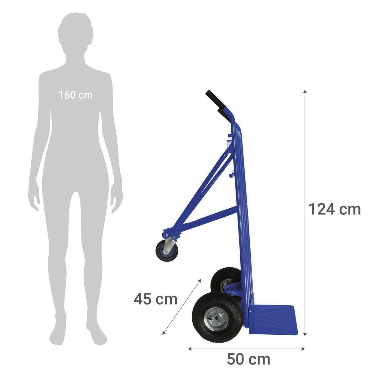 OKB - Yegua rueda neumática 3 posiciones 200 kg