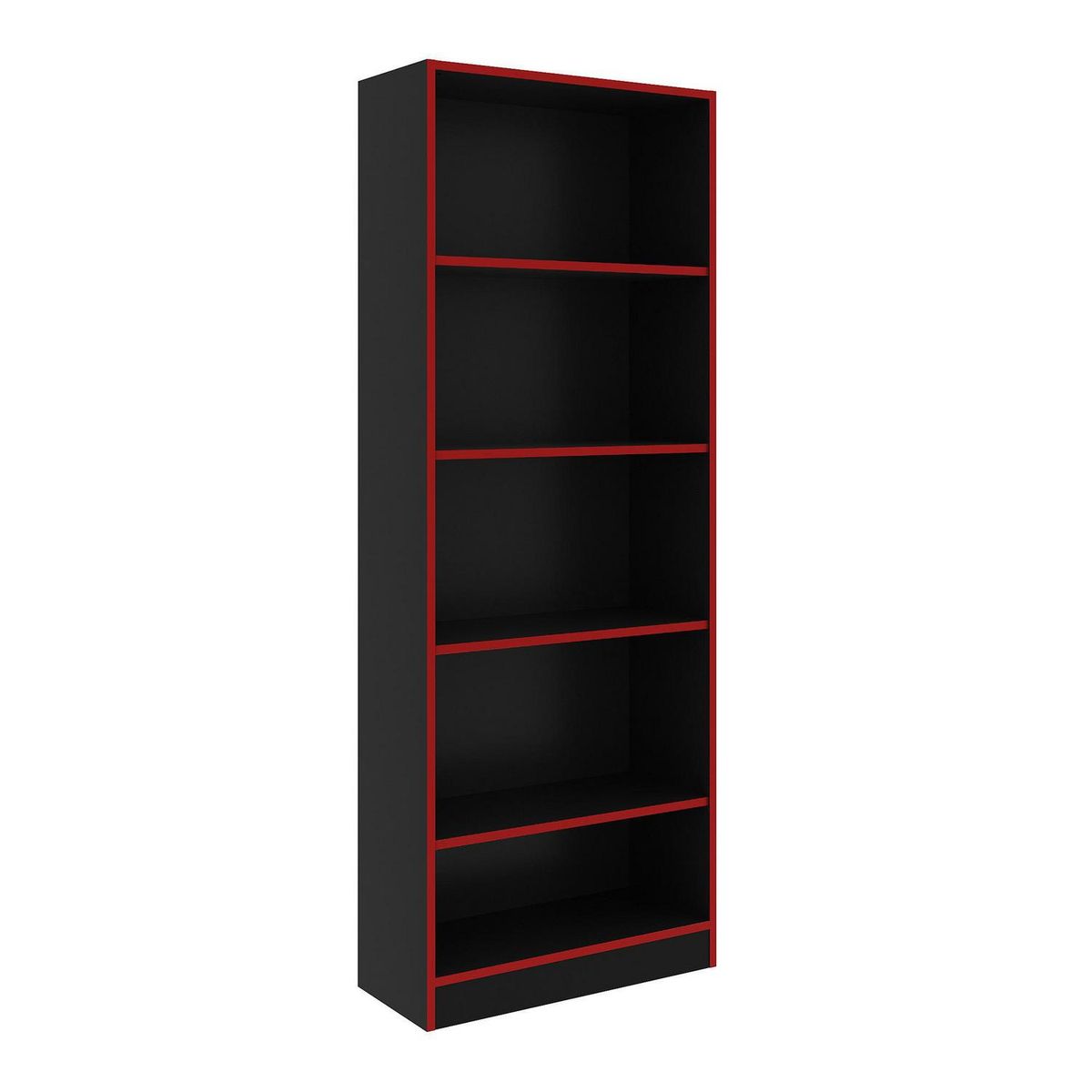 TECNOMOBILI - Estante Gamer MDP 5 Nivel(es) 59.8x160x25.5 cm Negro/Rojo
