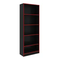 Estante Gamer MDP 5 Nivel(es) 59.8x160x25.5 cm Negro/Rojo