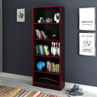 Imagen 2 del producto Estante Gamer MDP 5 Nivel(es) 59.8x160x25.5 cm Negro/Rojo