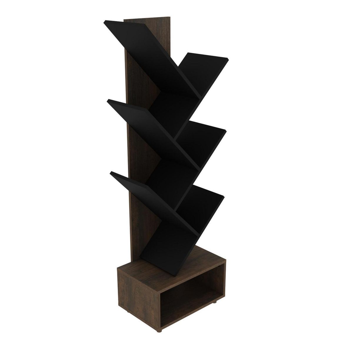 TECNOMOBILI - Estante Oficina MDP 5 Nivel(es) 45x139.4x32.5 cm Rústico/Negro