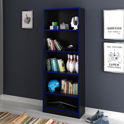 Imagen 2 del producto Estante Gamer MDP 5 Nivel(es) 59.8x160x25.5 cm Negro/Azul