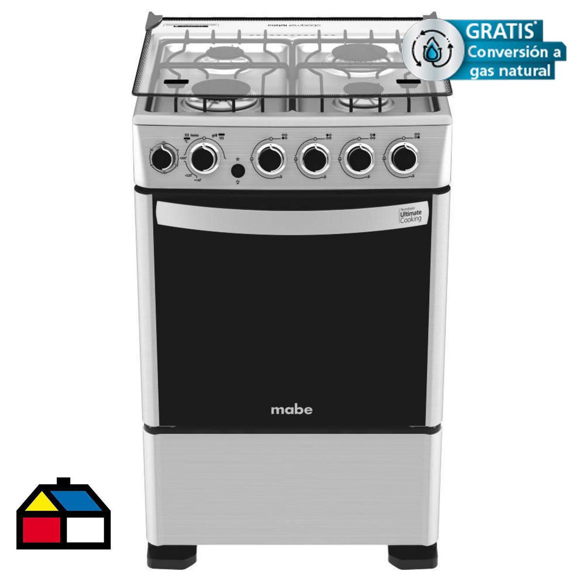 MABE - Cocina a Gas 4 Platos Acero Inox CMC5550AX0