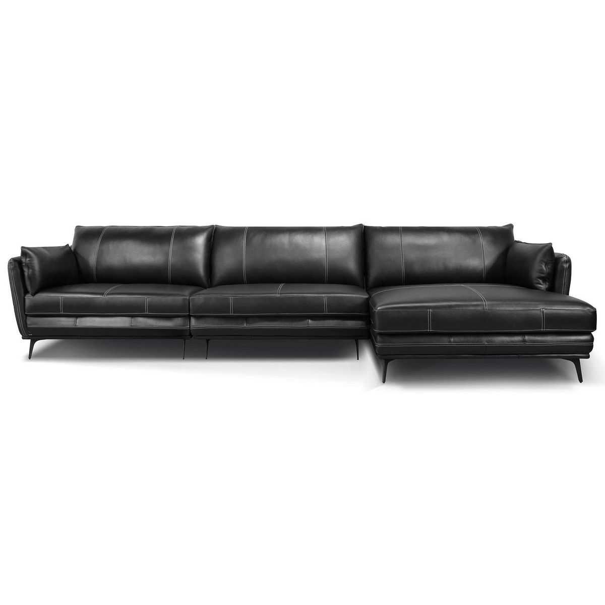 DECOCASA - Sofá 2 cuerpos 3060+Chaise 294x91x99 cm Negro