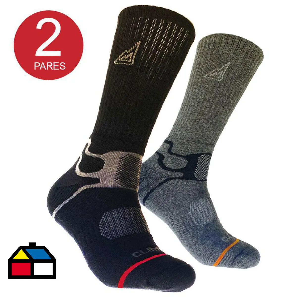CLIMBER - Calcetines 2 Pares Hombre negro/gris moritz