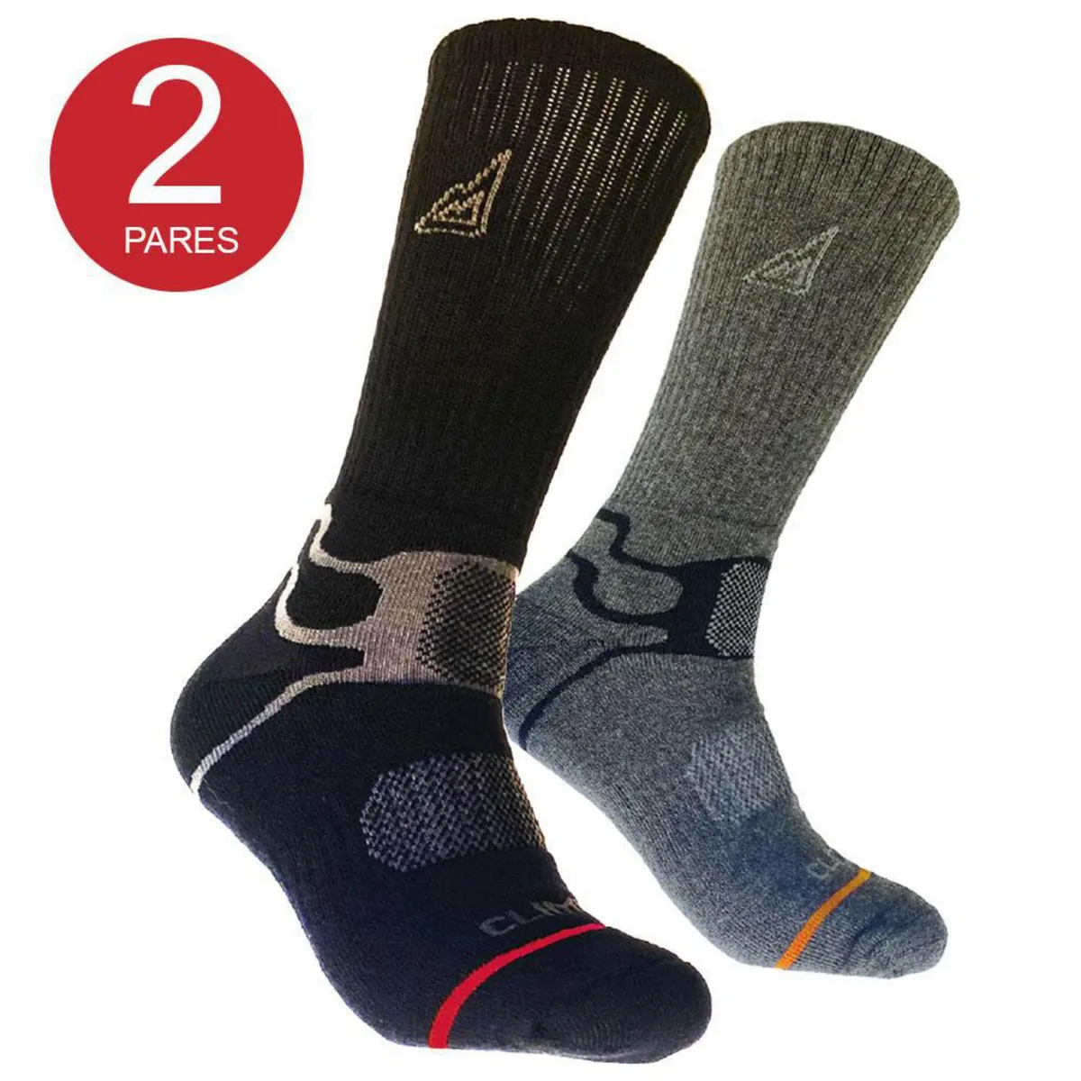 CLIMBER - Calcetines 2 Pares Hombre negro/gris moritz