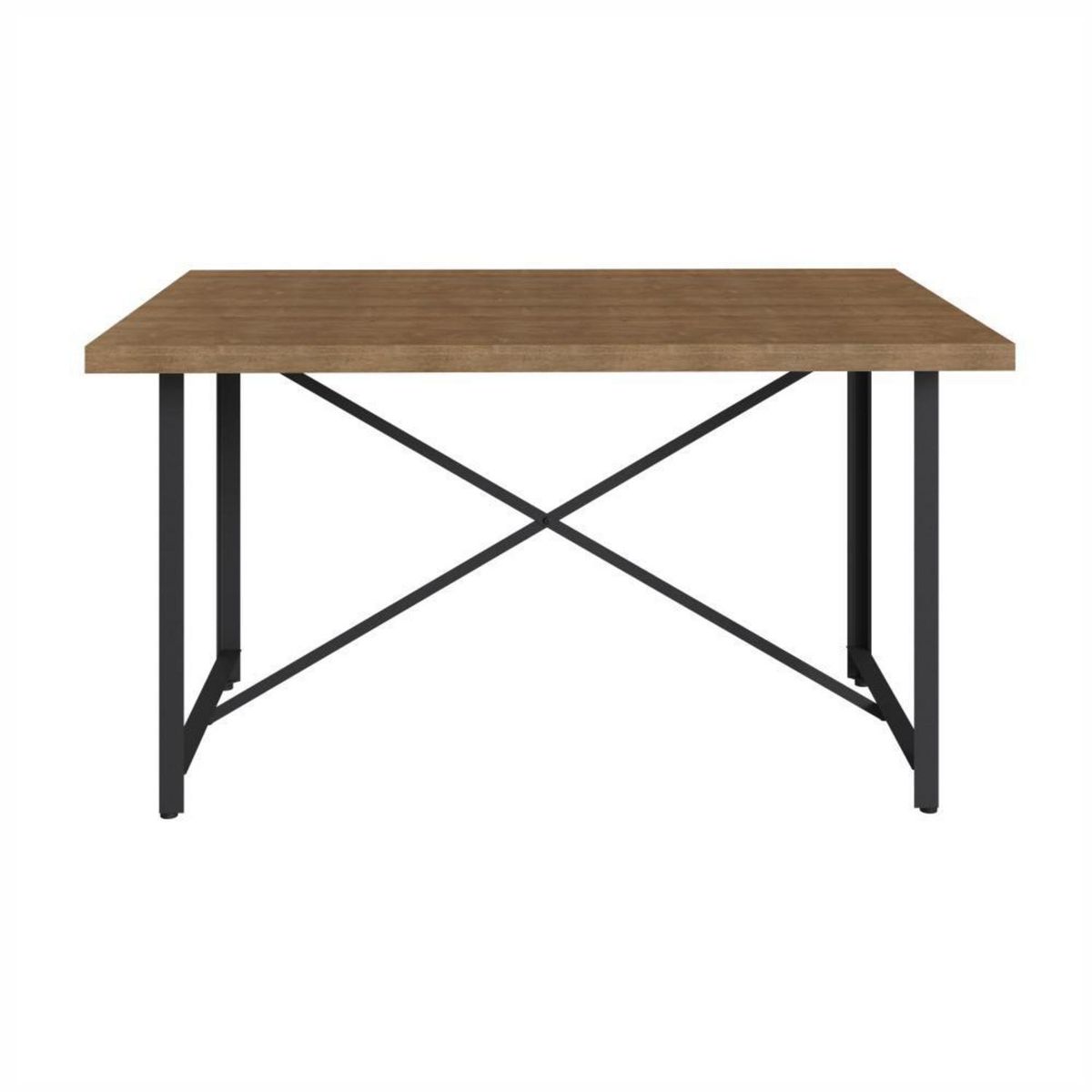 DECOCASA - Juego de Comedor Steel York 4 Sillas Mesa Rectangular 90x75x136 cm Café/Negro