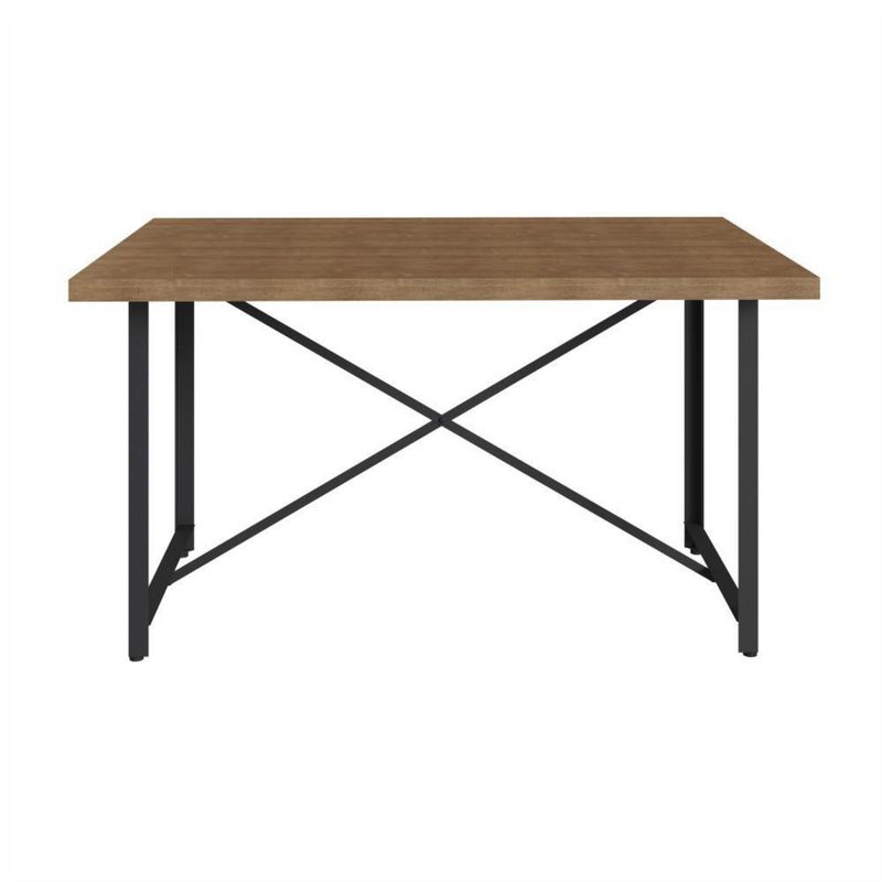 DECOCASA - Juego de Comedor Steel York 6 Sillas Mesa Rectangular 90x75x136 cm Negro/Café