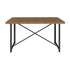 DECOCASA - Juego de Comedor Steel York 6 Sillas Mesa Rectangular 90x75x136 cm Negro/Café