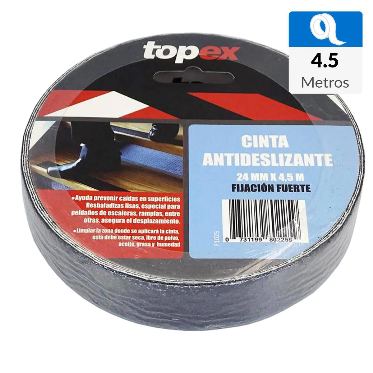 TOPEX - Cinta antideslizante 24 mm x 4,5m negra
