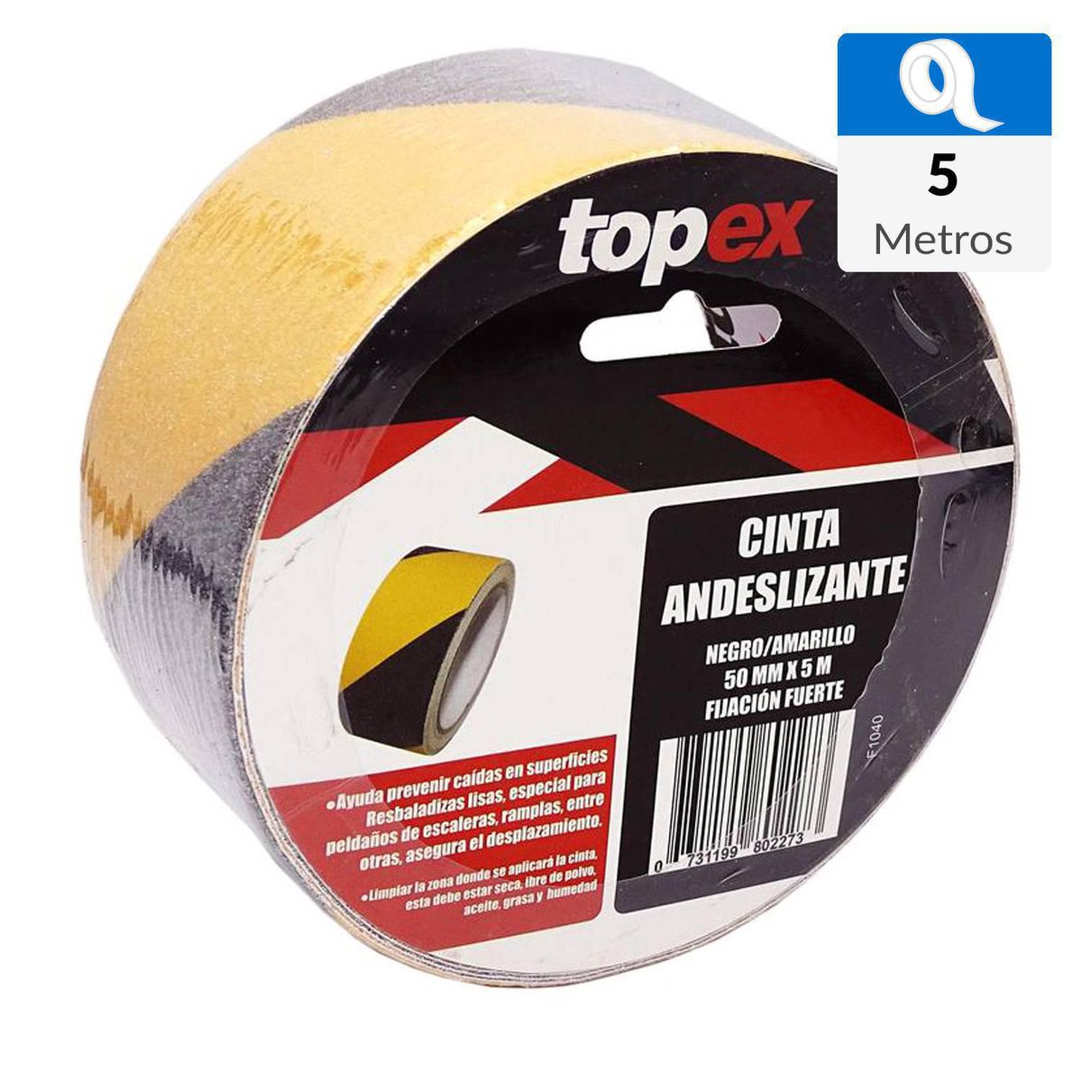 TOPEX - Cinta antideslizante 50mm x 5m ne/ama