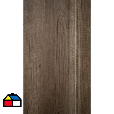 Puerta lista tekstura melamina sin aplicacin nogal 80x200 izquierda