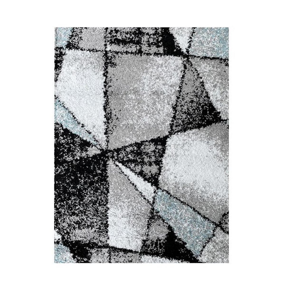 IDETEX - Alfombra shaggy geometric 150x200 cm azul claro