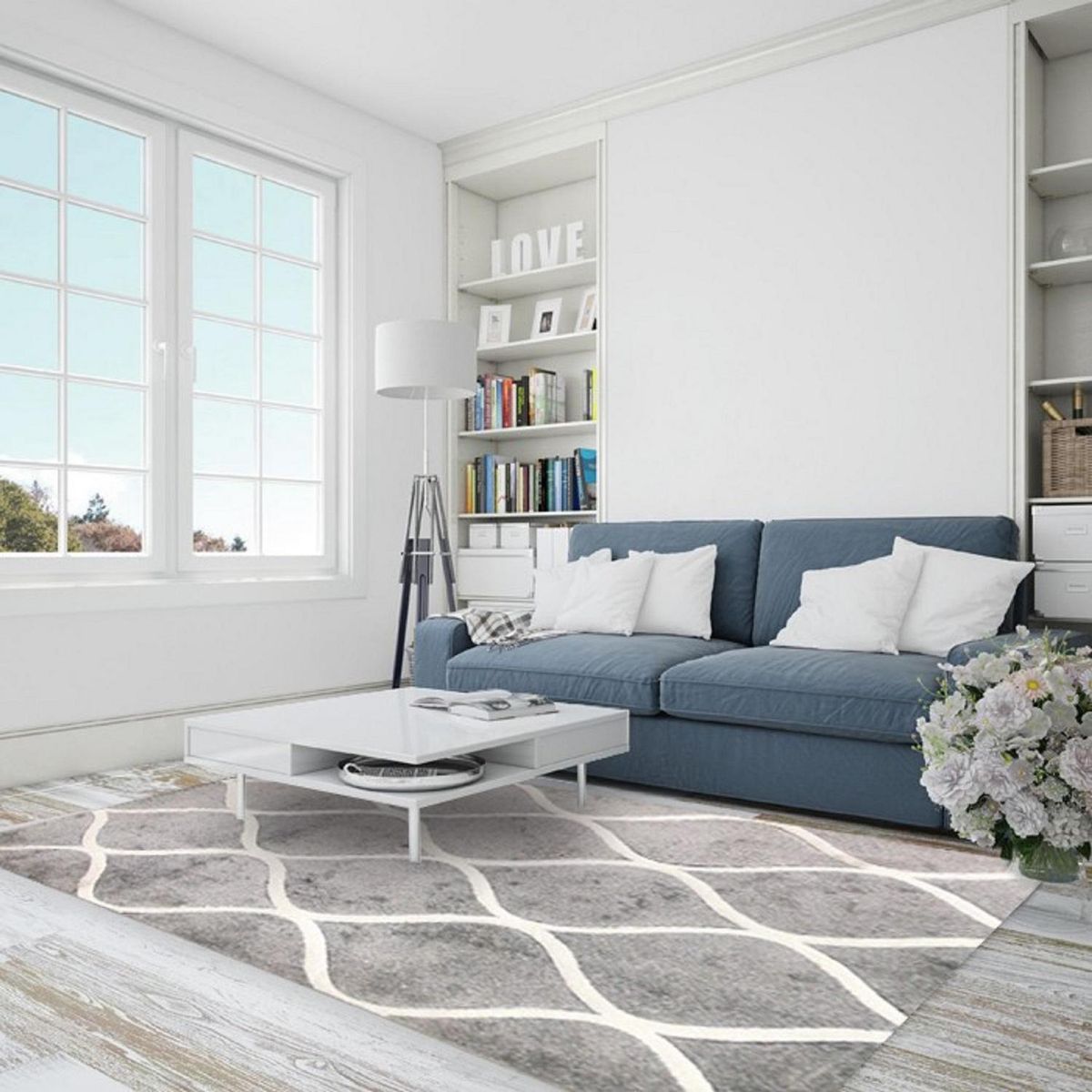 IDETEX - Alfombra Carved Apiary 150x200 cm Poliéster Gris