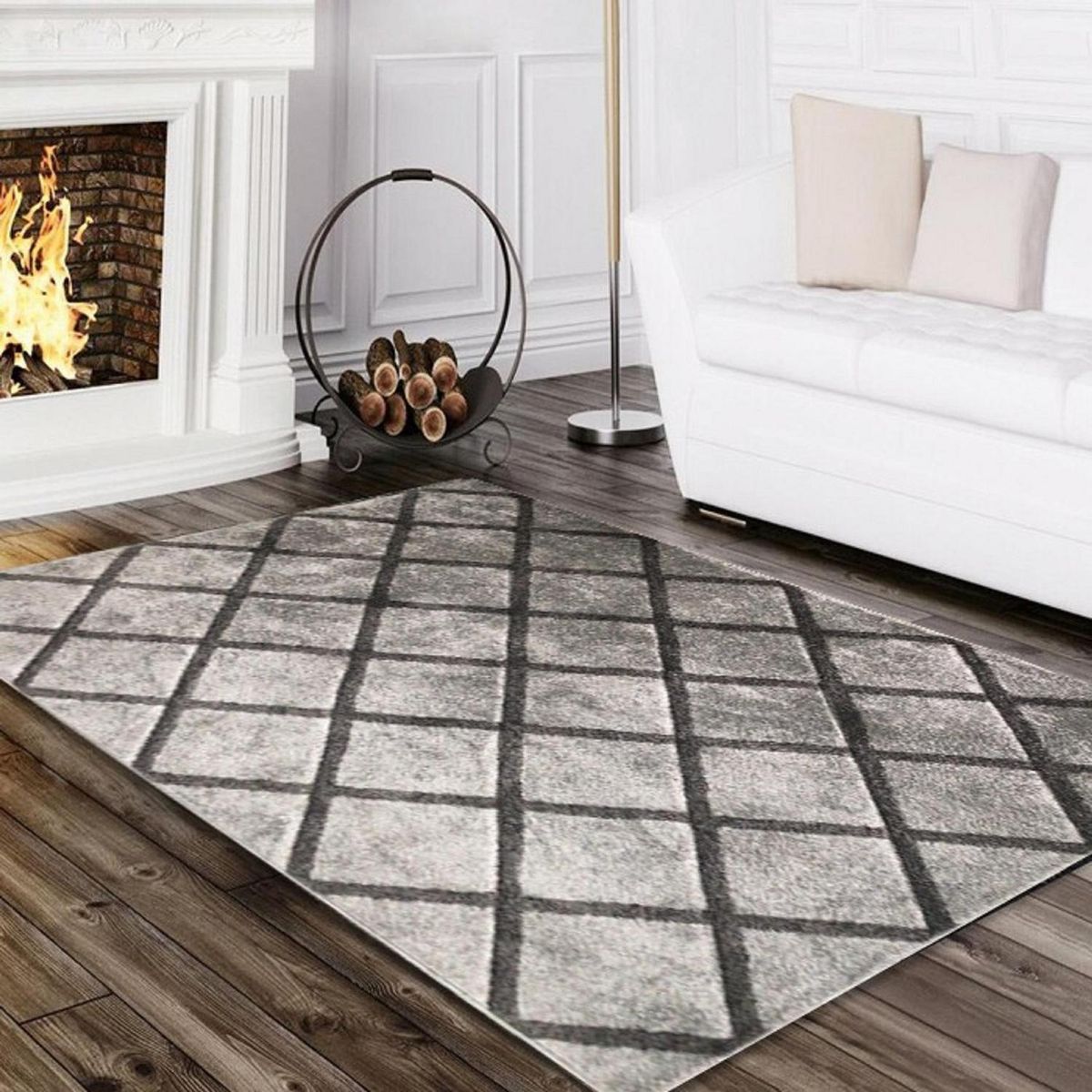 IDETEX - Alfombra Carved Apiary 150x200 cm Poliéster Marengo