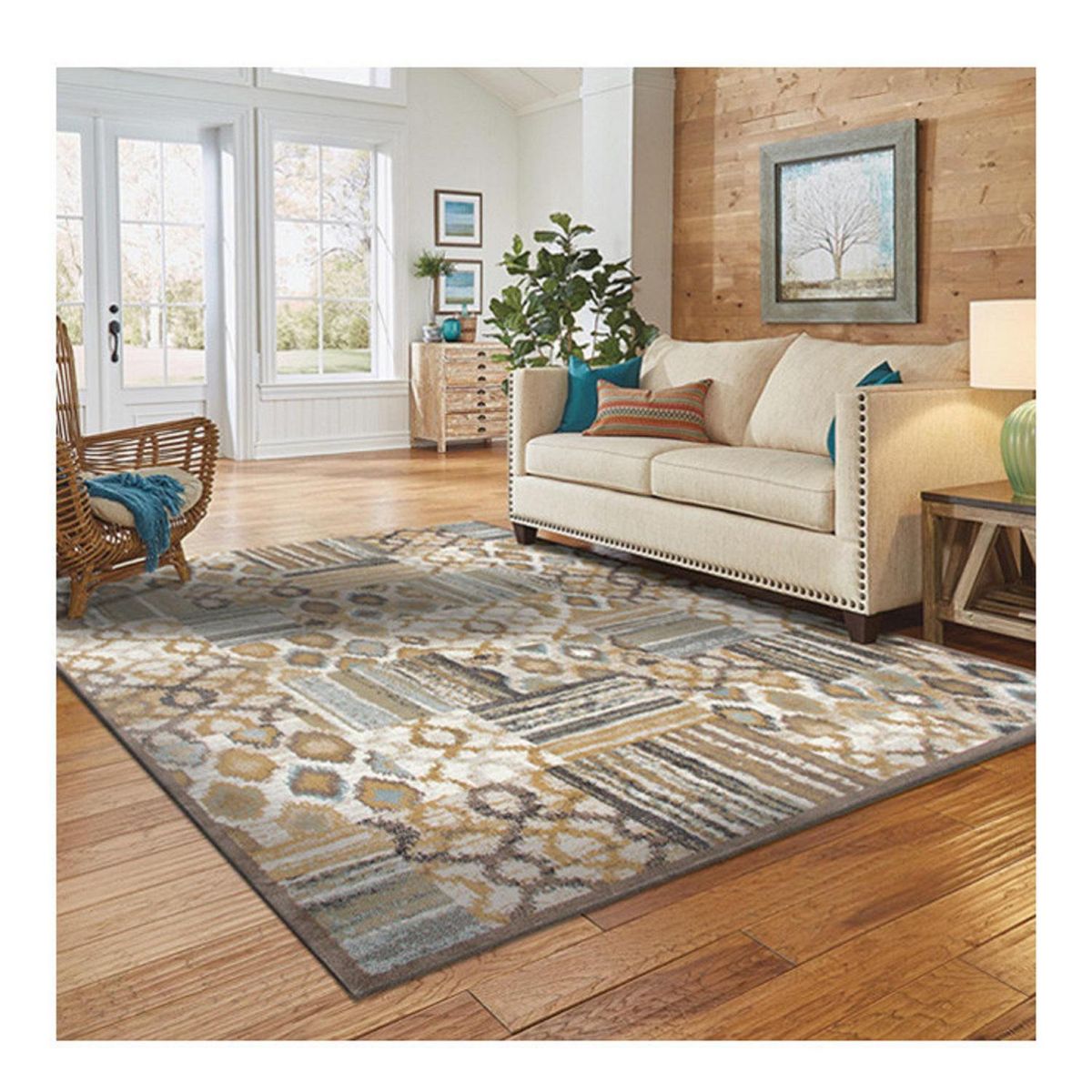 IDETEX - Alfombra Heatset Satchi Nebula 57x90 cm Poliéster Azul