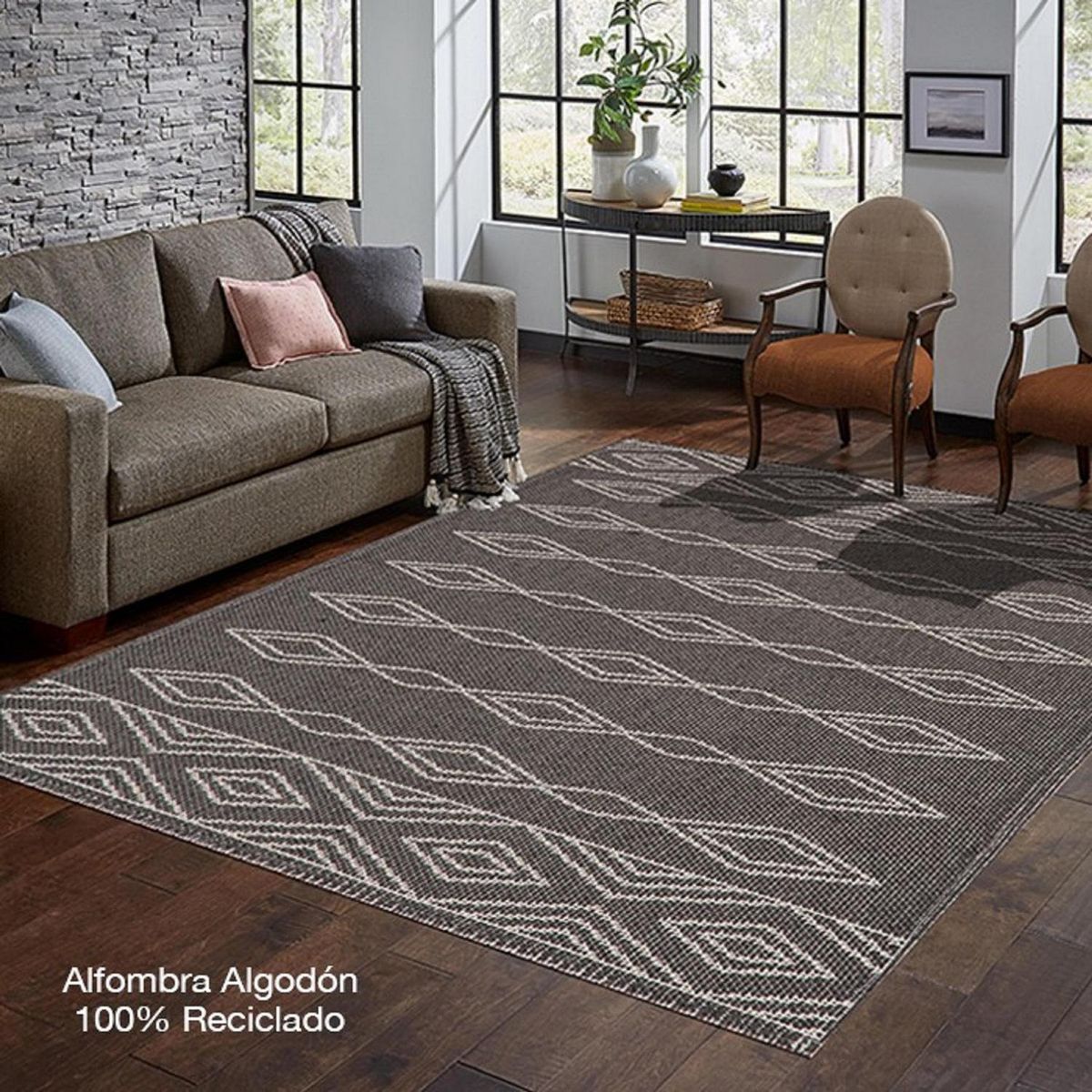 IDETEX - Alfombra Kali 160x230 cm Poliéster Gris