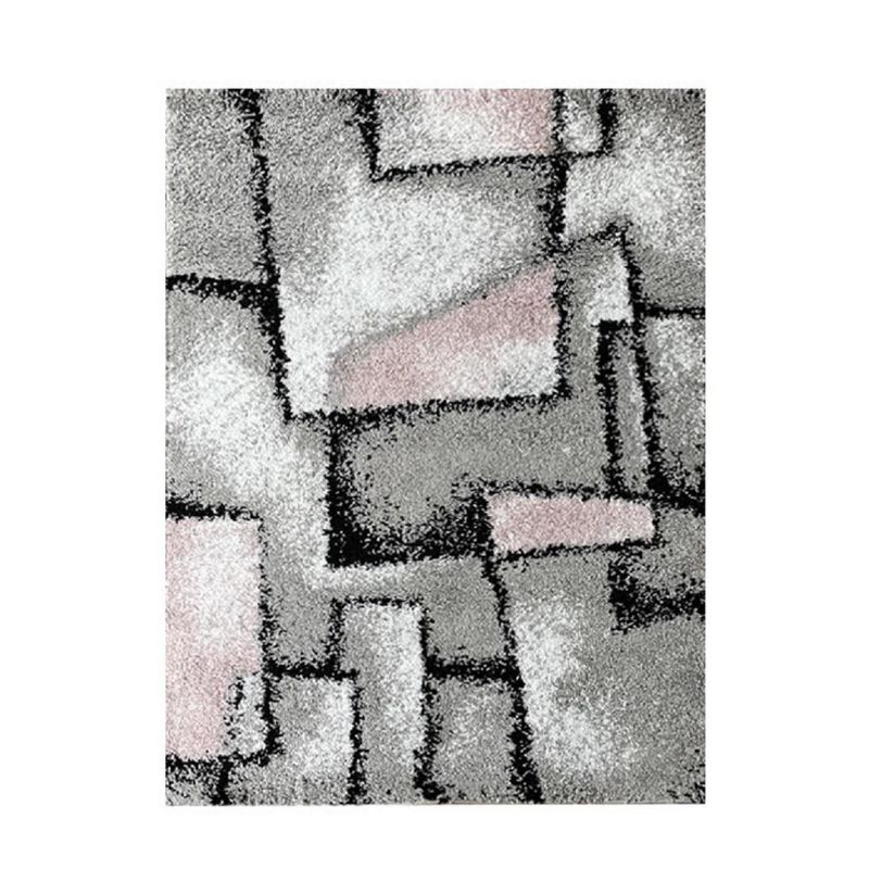 IDETEX - Alfombra shaggy geometric 150x200 cm rose