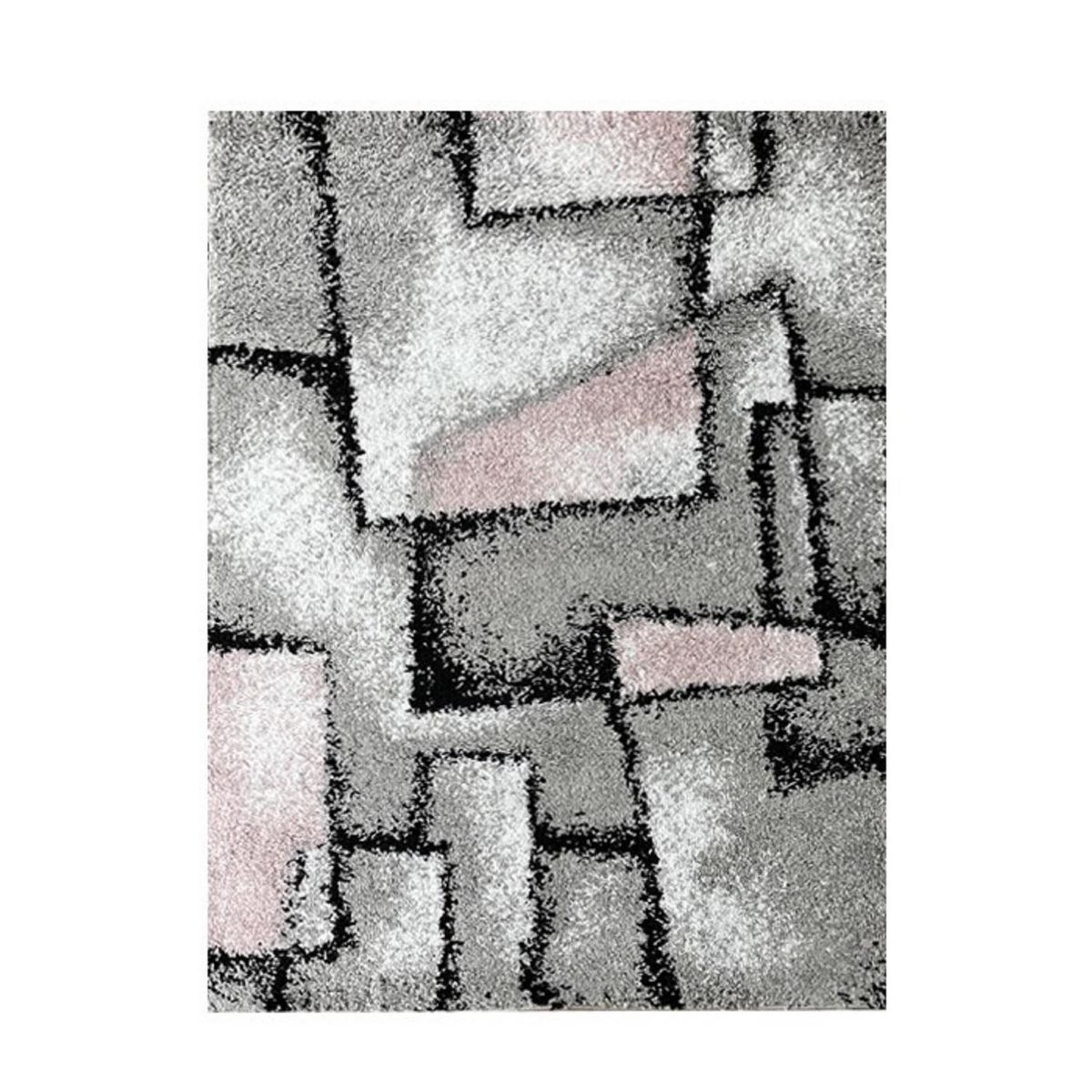 IDETEX - Alfombra Shaggy Geometric 133x180 cm Poliéster Rose