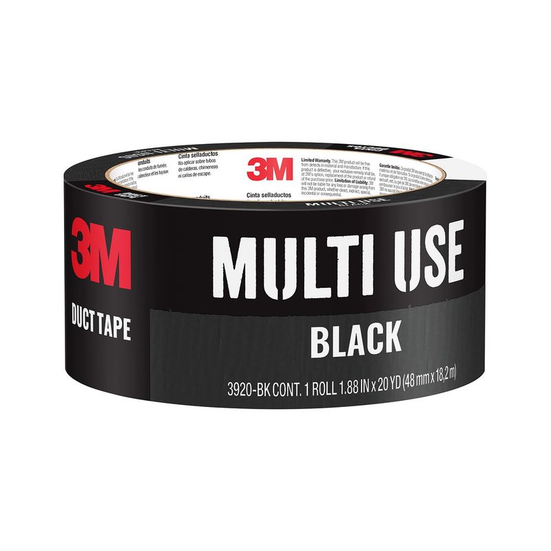 3M - Cinta de Tela Duct Tape de reparación Negra 48 mm x 18 mts