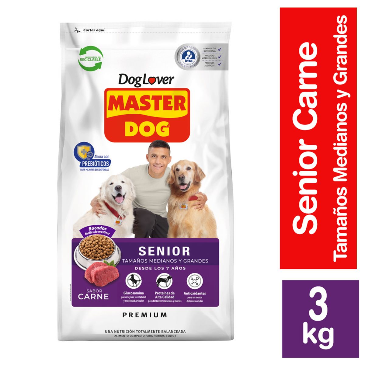 MASTER DOG - Alimento Seco para Perro Senior Carne 3 kg