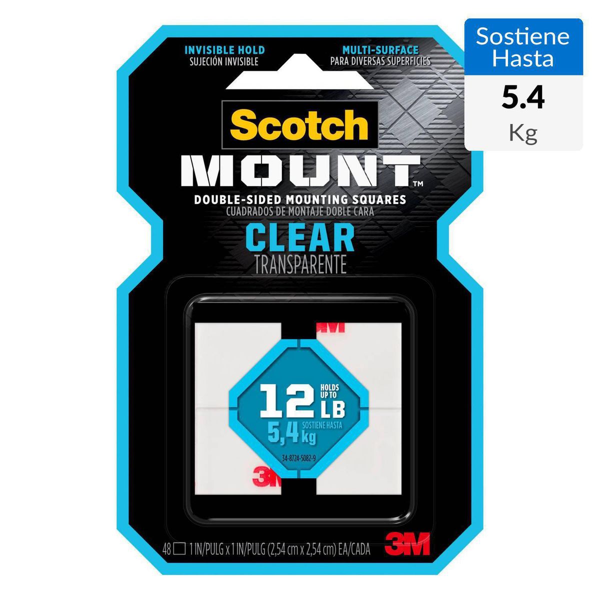 SCOTCH - Cuadros Doble Faz Scotch-Mount transparente 25.4 mm x 25 mm
