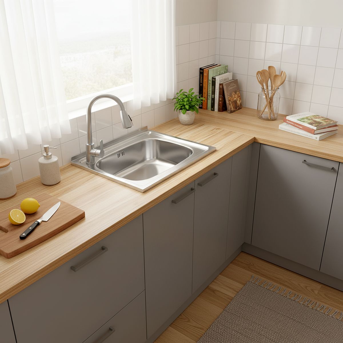 SPLENDID - Lavacopas Sobreponer 1 Cubeta(s) 50x16x50 cm Acero inoxidable