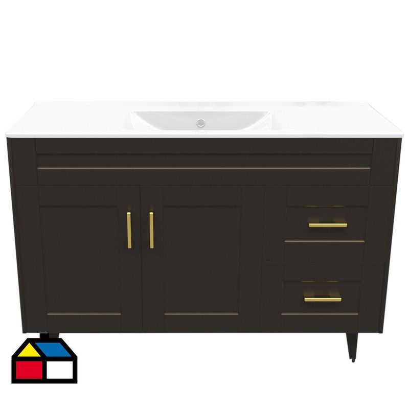 DOMSA - Kit mueble vanitorio Deluxe 120SK  P café 120 cm