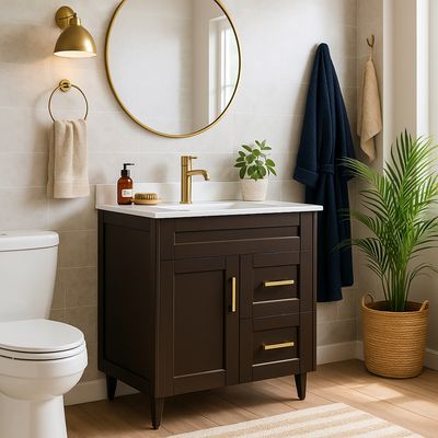 Imagen 2 del producto Kit mueble vanitorio Deluxe 70SK P café 70 cm