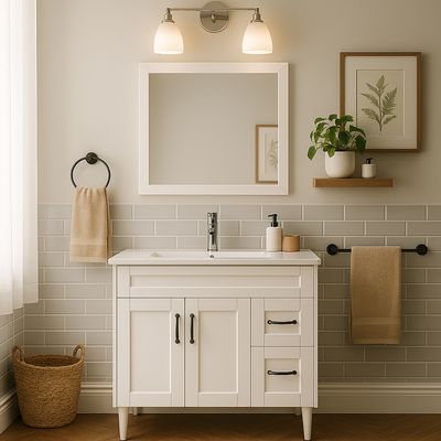 Imagen 2 del producto Kit Mueble Vanitorio Blanco 80x100x47 cm BM-DELUXE-100SK