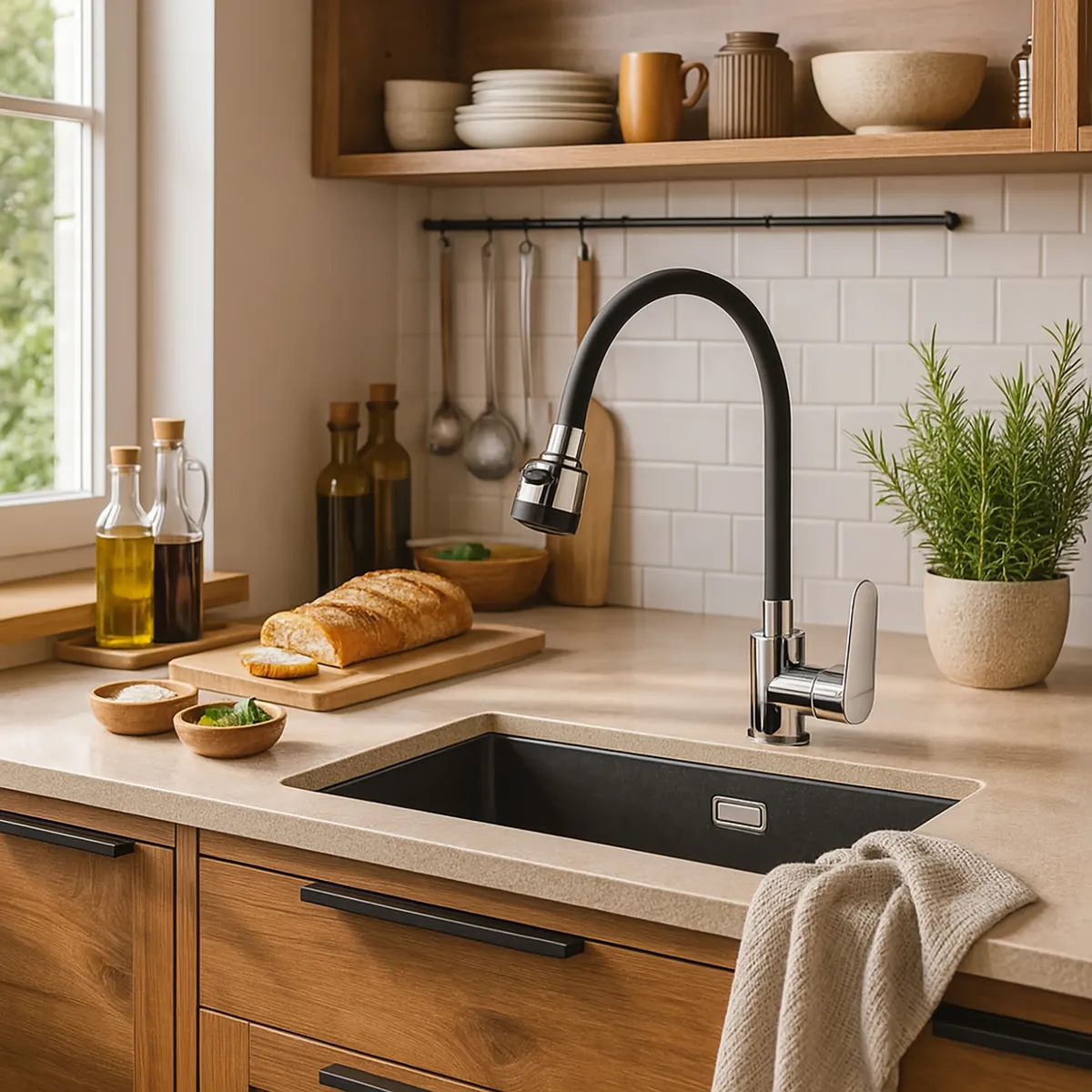 DOMSA - Monomando para Lavaplatos CGC-200 Negro