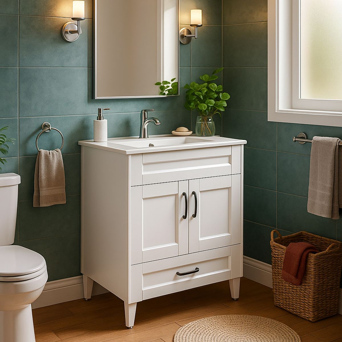 DOMSA - Kit mueble vanitorio Deluxe B60SK P blanco 60 cm