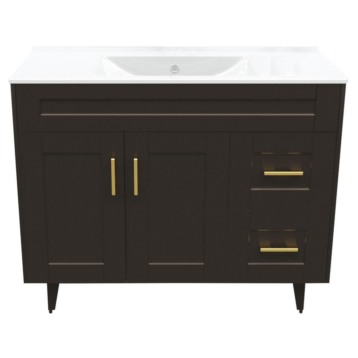 DOMSA - Kit mueble vanitorio Deluxe 100SK P café 100 cm