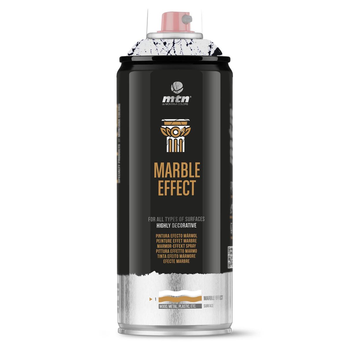 MONTANA COLORS - Pintura Efecto Mármol Spray 0.4 l Satinado negro