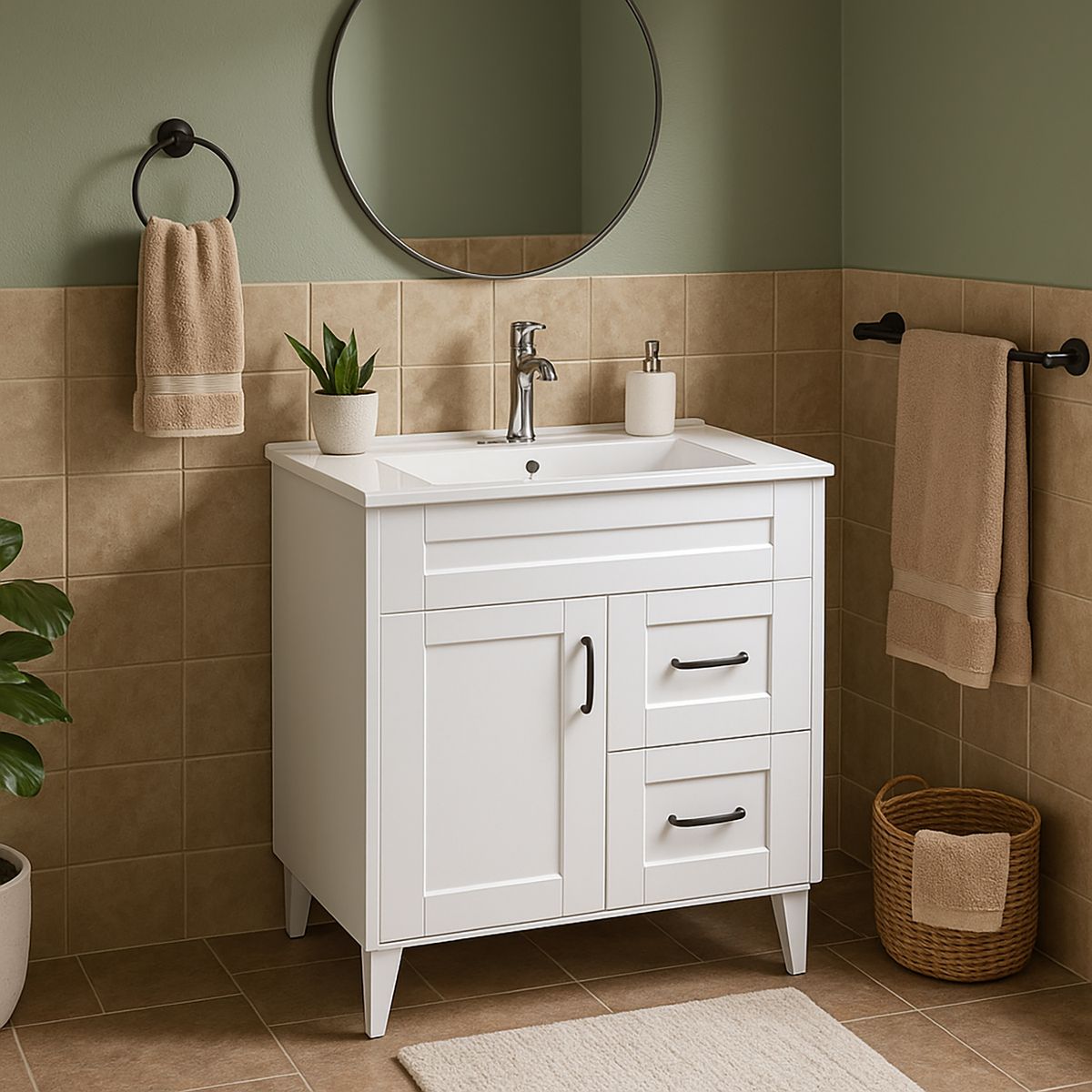 DOMSA - Kit mueble vanitorio Deluxe 70SK P blanco 70 cm