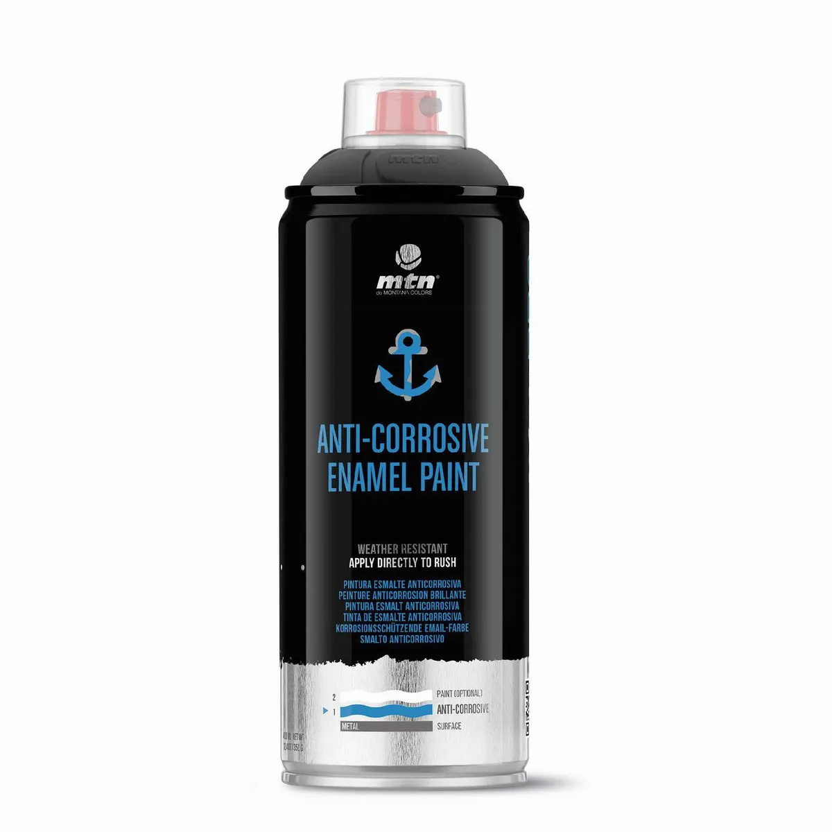 MONTANA COLORS - Pintura Anticorrosiva Spray 0.4 l Brillante negro