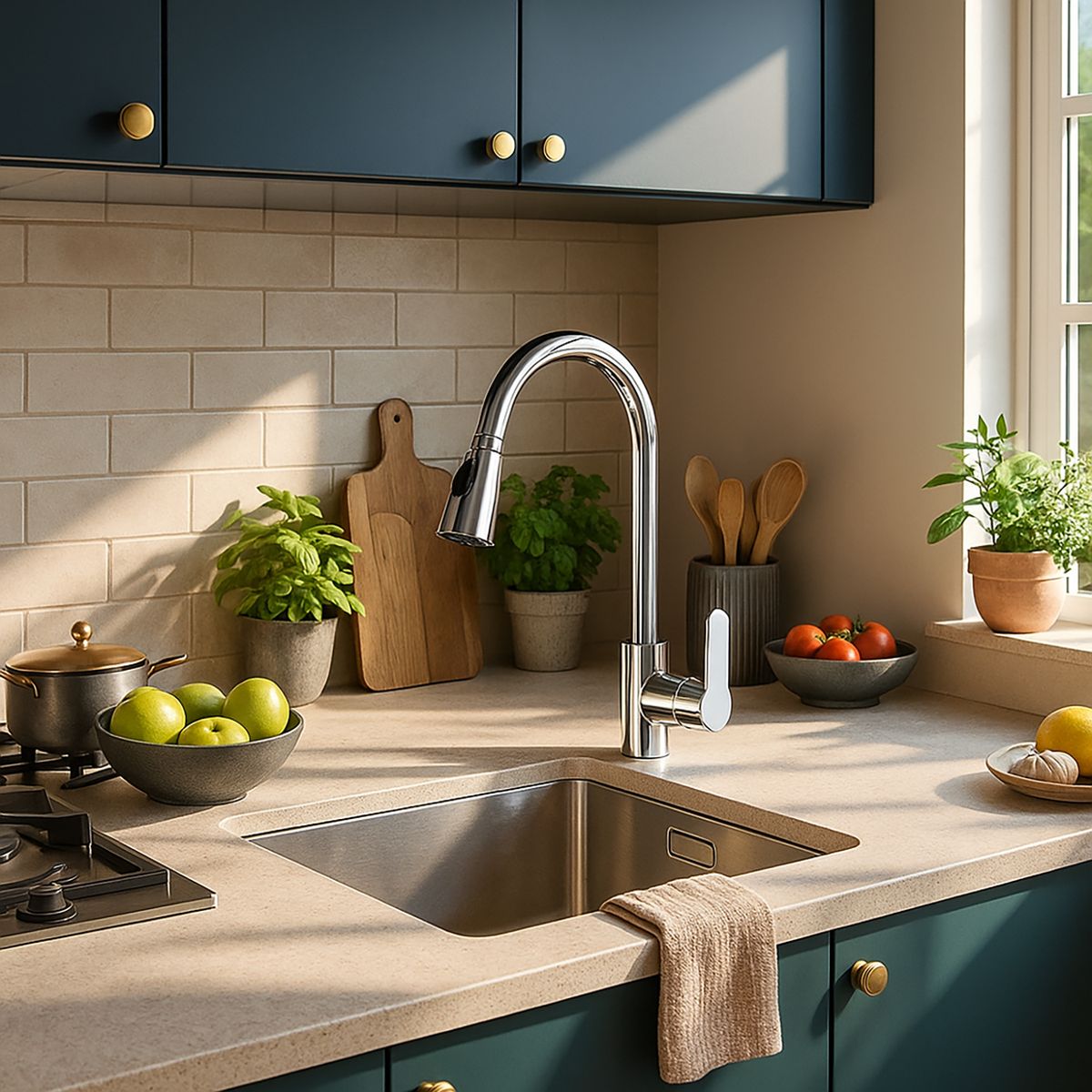 DOMSA - Monomando Flexible Lavaplatos TCG-01 Silver