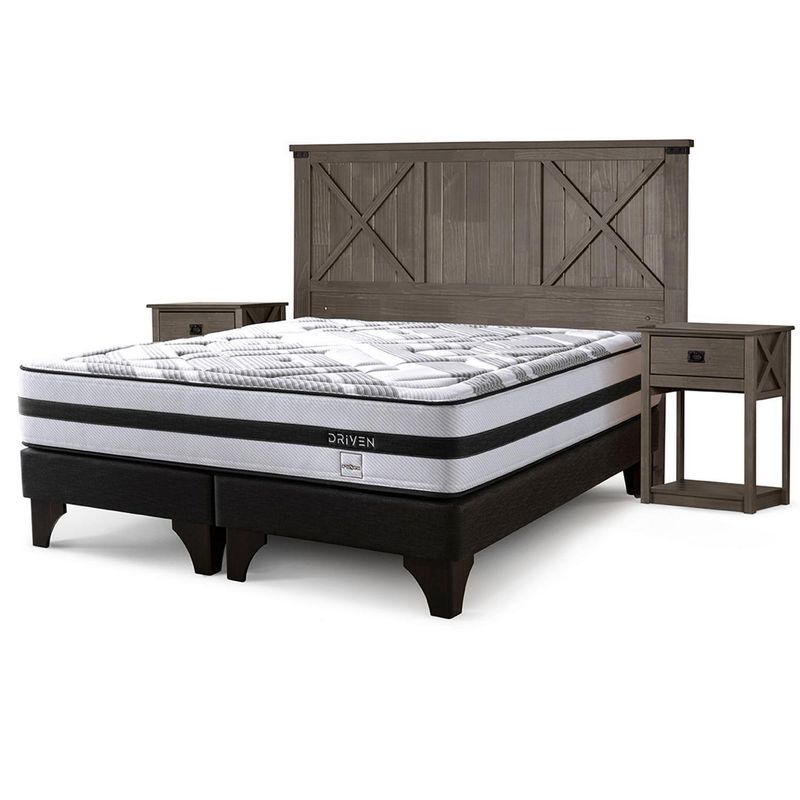 ROSEN - Cama 2 plazas Driven  Blanco