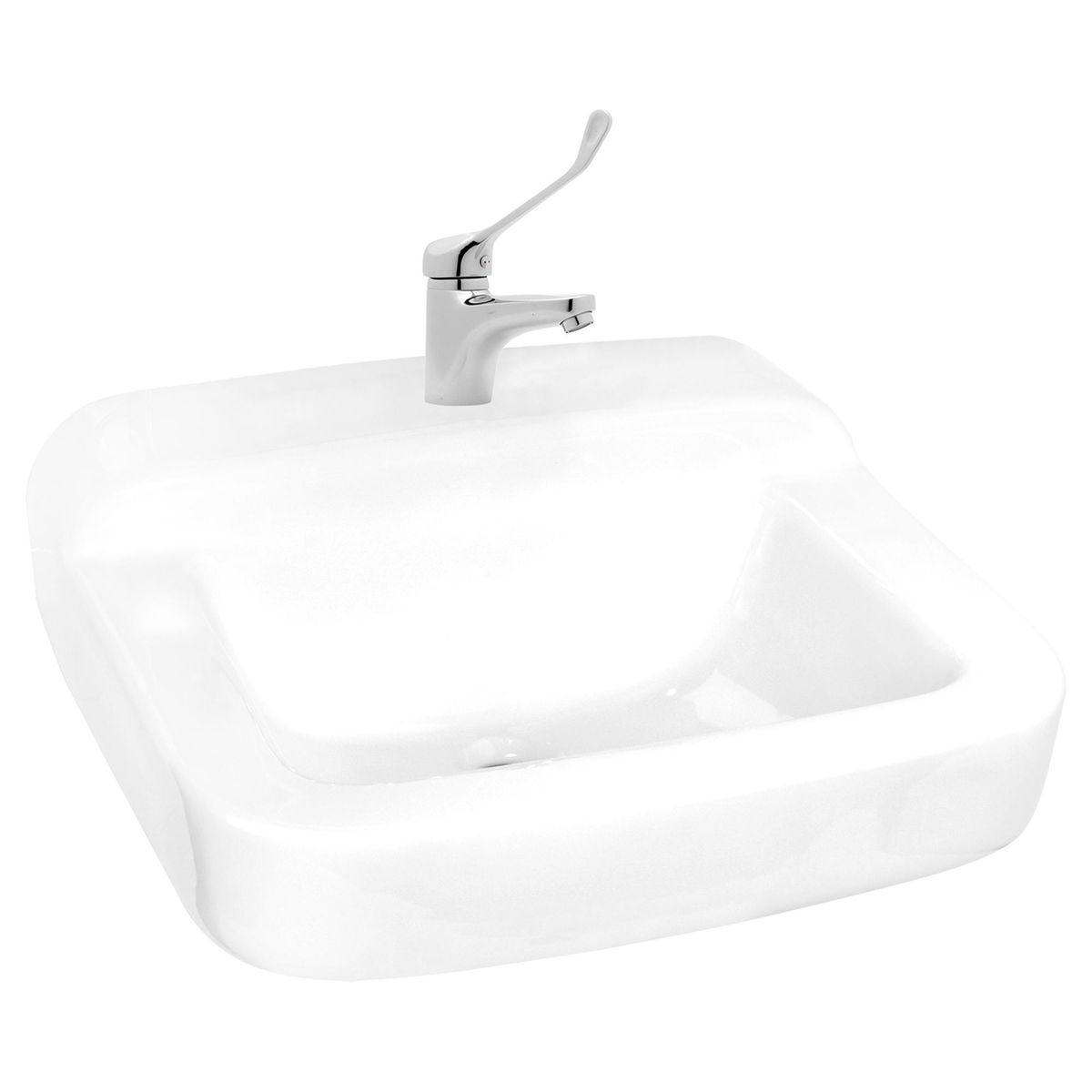 BRIGGS - Lavamanos Forma Redonda Loza 48x24.3x43.5 cm Blanco