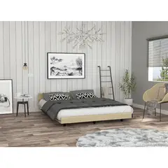TUHOME - Cama Kaia 2 plazas rovere blanco