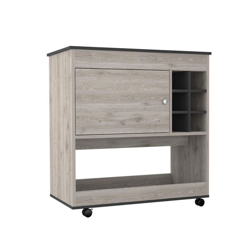 TUHOME - Bar 2 Bi-Color Colección 90x95x47 cm Ceniza/wengue