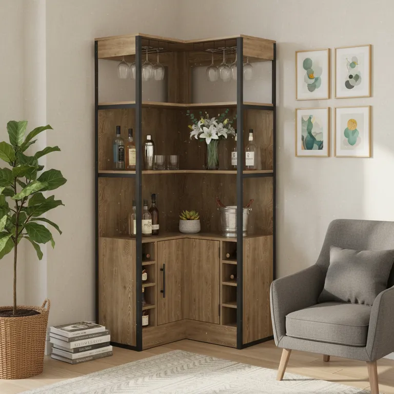 TUHOME Bar Esquinero Magnum 77.5x180.4x77.5 cm Miel