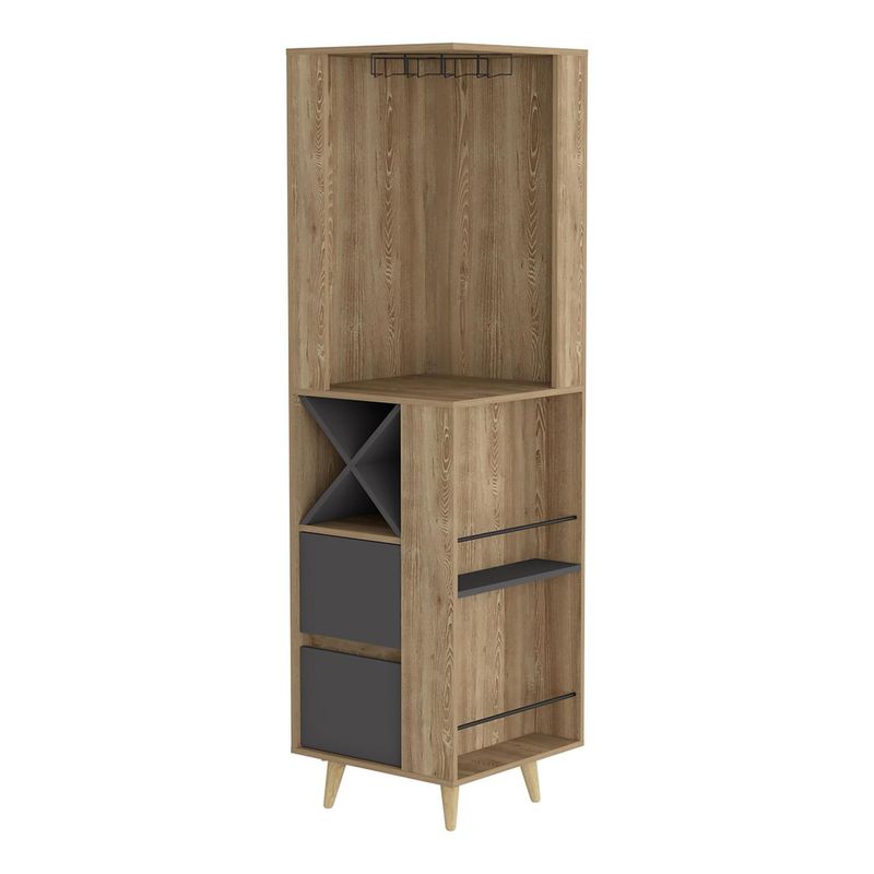 TUHOME - Bar Esquinero Salem 50x180x50 cm Miel / plomo