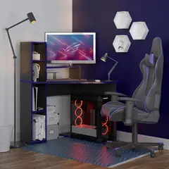 SILCOSIL - Escritorio gamer Negro - azul