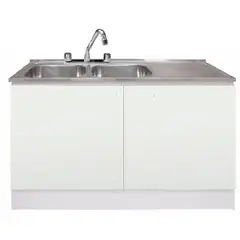TEBISA - Kit Mueble Para Lavaplatos Derecho Blanco 120 cm/Grifería
